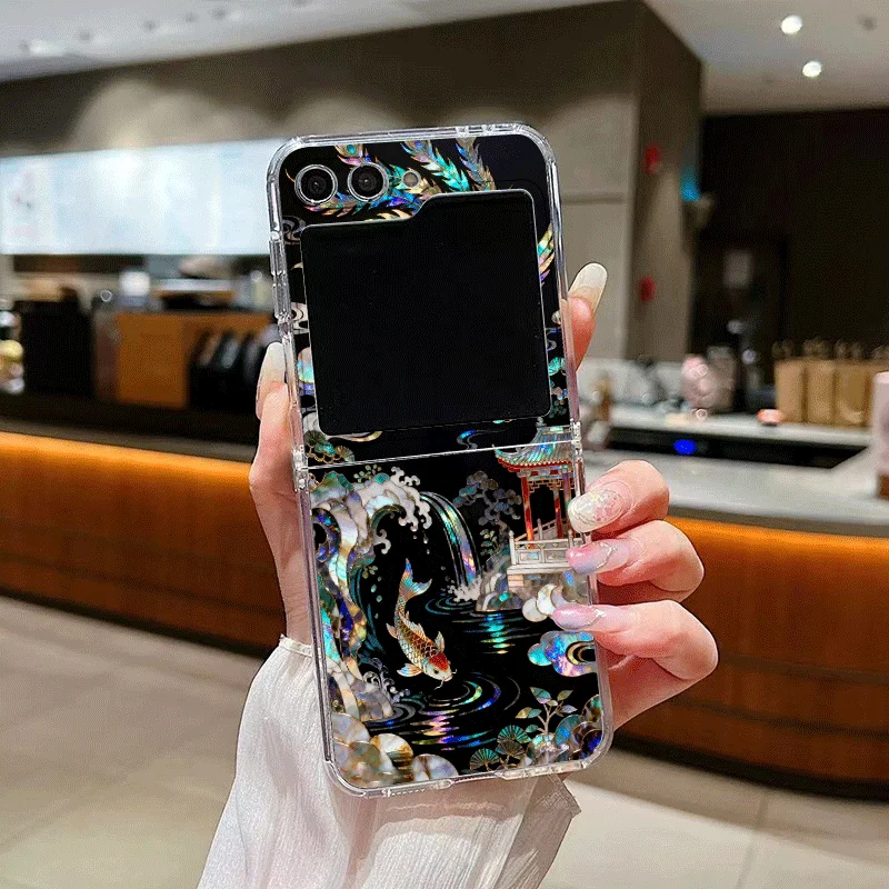Stylish Tiger Dragon Marble Texture Phone Case for Samsung Galaxy Z Flip 7 Flip 6 5 4 3 5G Folding Cover for Z Flip7 Flip5 Shell view 6