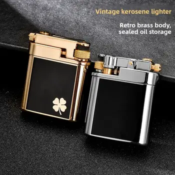 הצתה פליטה ראשית של מכונות לחץ, הצתה גלגל טחינת עיתונות מכנית רטרו טהורה מנחושת, מתנה יצירתית אישית 8 best sales מצית רטרו - №3