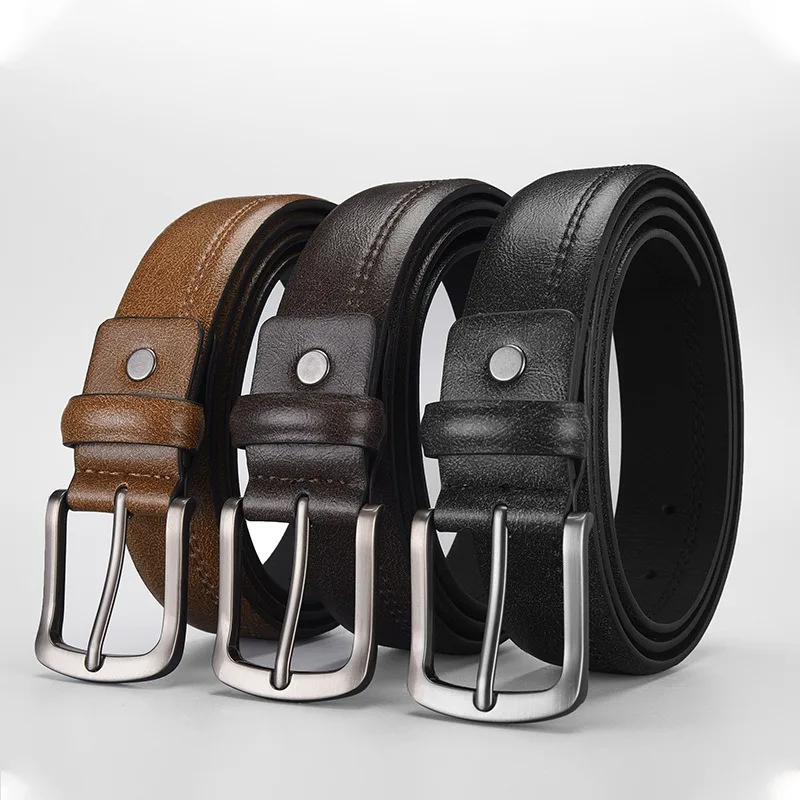 High Quality Letter Buckle Designer Men\'s Belts Casual Genuine Leather Cowskin Casual Jeans Waist Strap White Ceinture Homme Men