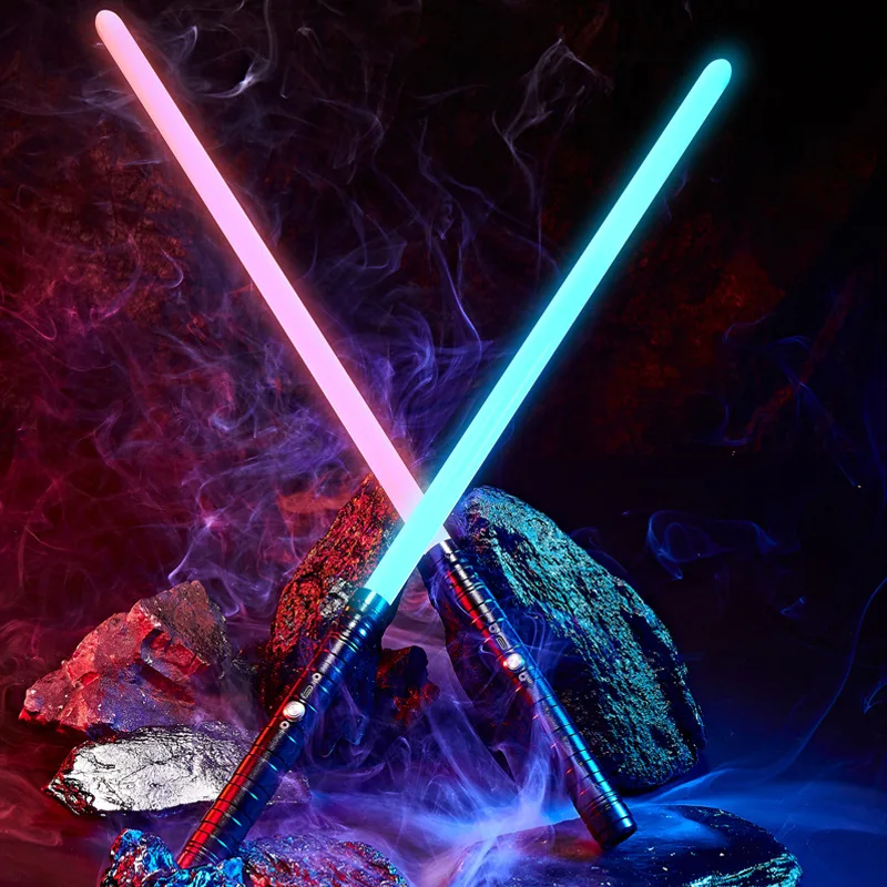 Alloy Planet Lightsaber Flash Stick Fighting Color Changing Battle Laser Sword 2 in 1 Halloween Cos Prop