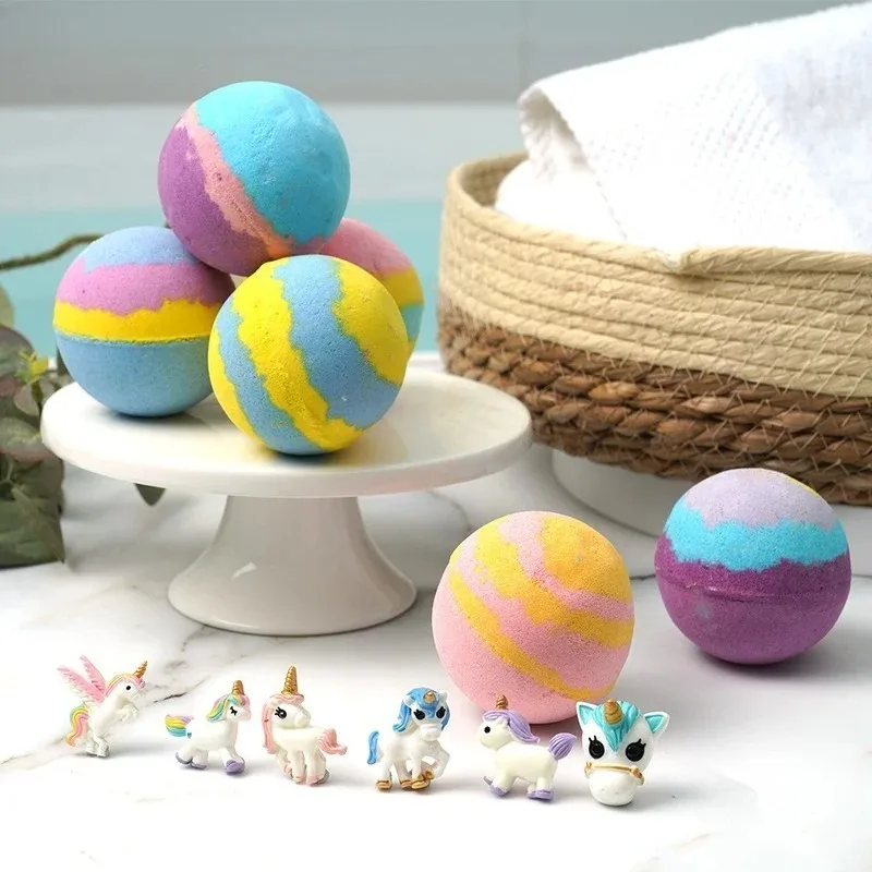 

3pcs Essential oil bath ball 6-color fragrance bubble bath salt ball 105g explosion bath cartoon toy bath salt ball