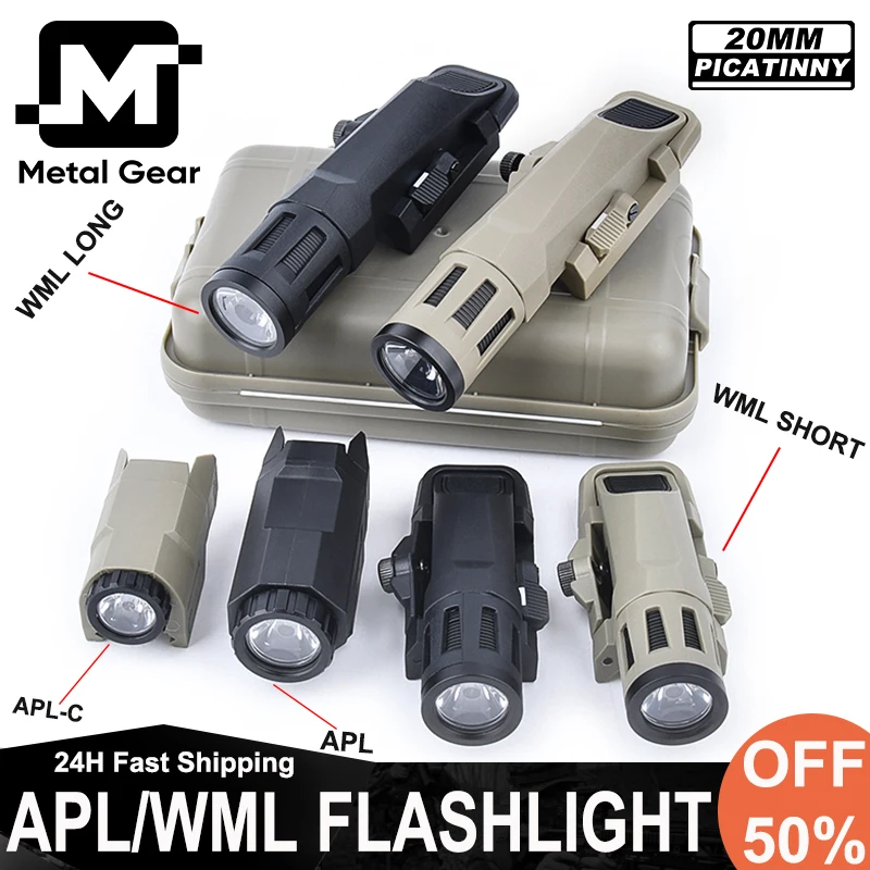 

Tactical APL Flashlight MINI Nylon APL-C Scout Light Wadsn WML Outdoor Airsoft Hunting Constant Strobe Spotlight Fit 20MM Rail