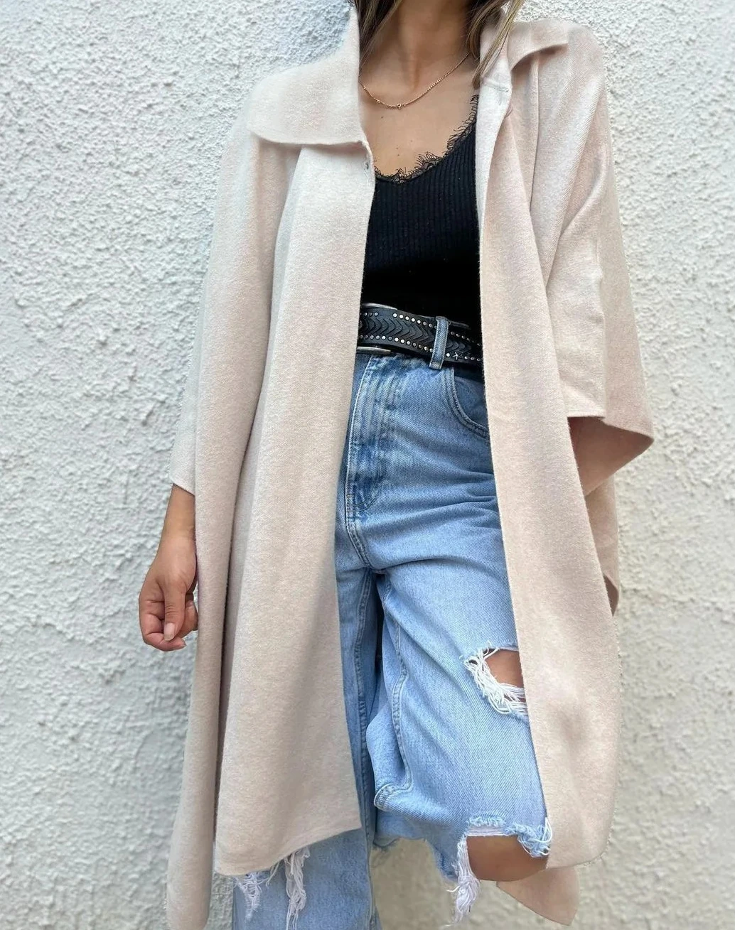 

Осенне-зимнее женское вязаное пончо с воротником, свободная накидка с открытой передней частью и множеством цветов