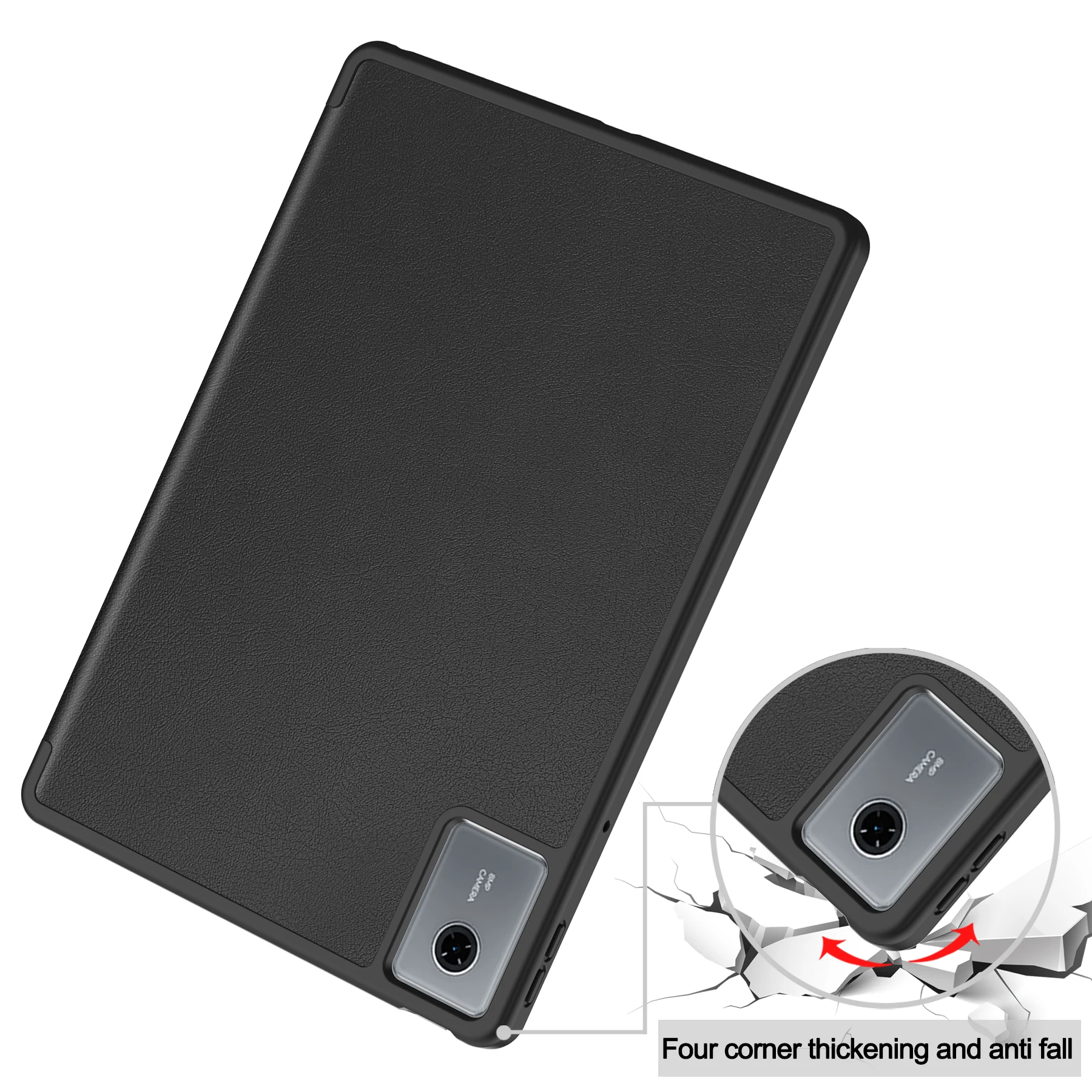 

Leather Case For Lenovo Xiaoxin Tab Idea 2025 11 Inch Tri-fold Caster Tpu Transparent Back Leather Case with Pen Location