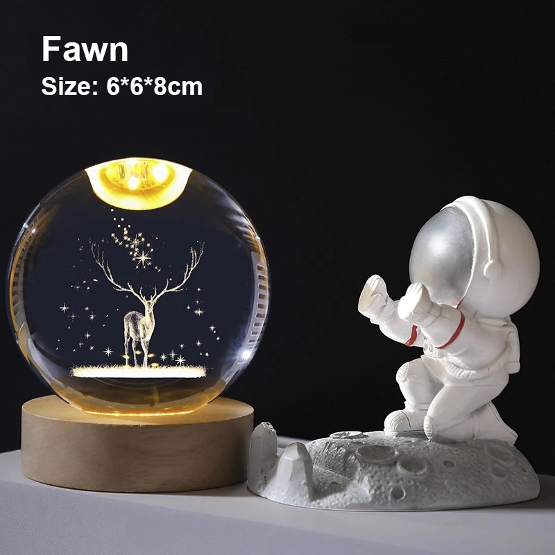 LED Night Light Milky Way Galaxy Solar System Crystal Ball Children Night Lamp Bedroom Ambient Light Creative Gift Night Light