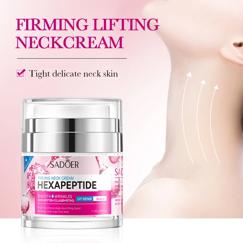 

SADOER Hexapeptide Firming Neck Cream Deep Nourishing Reduce Neck Lines Nourishing Moisturizing Whitening Anti-Aging Neck Cream