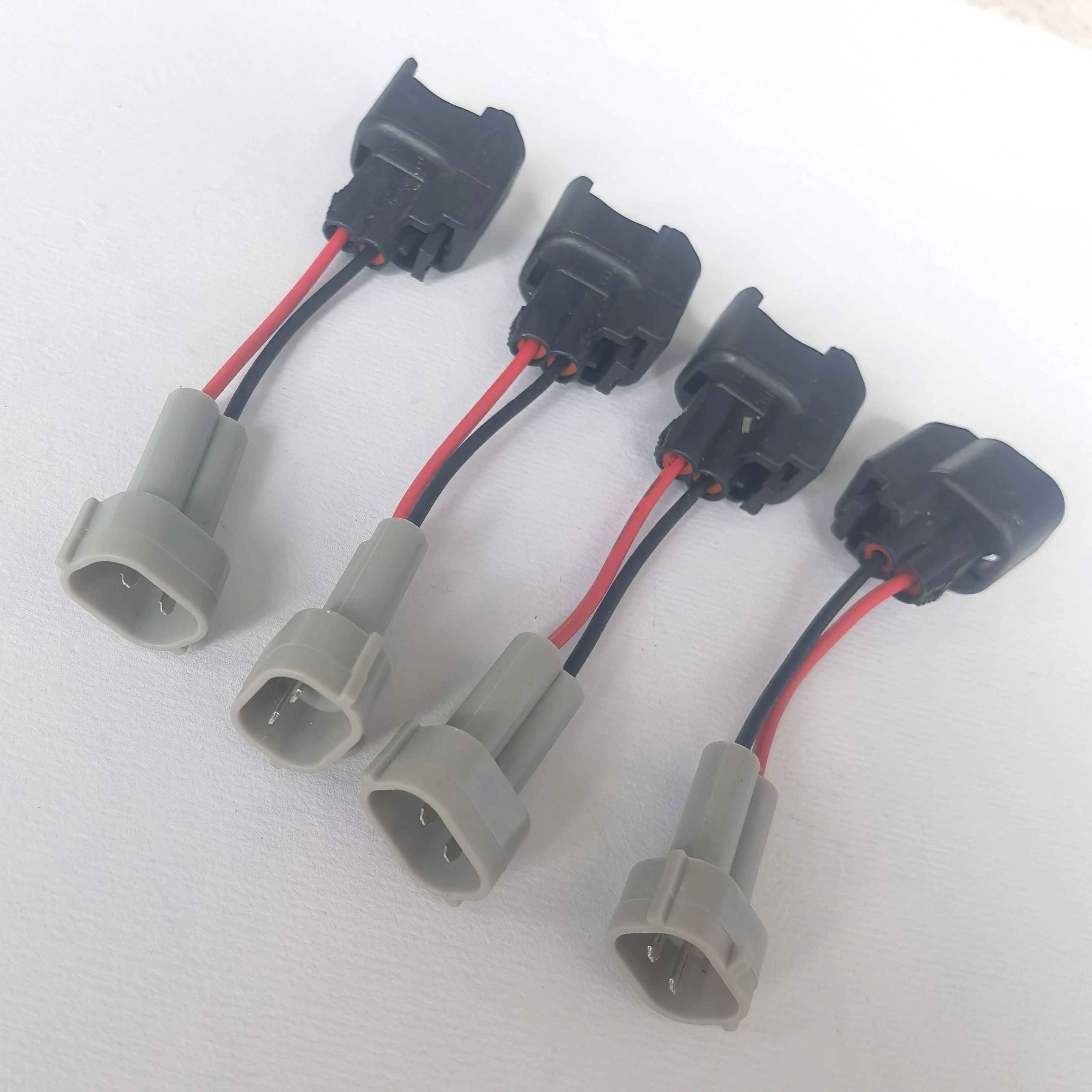 4PCS High Quality Fuel Injector plugs adaptor female EV14 EV6 USCAR to Denso male with wire