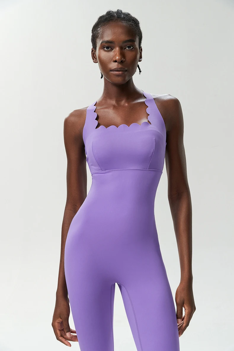 Einteiliger Fitness-Laufanzug für Damen, Dehnbarer Weicher Slim-Fit Yoga-Jumpsuit, Atmungsaktive Super-Stretch Trainingskleidung, Damen-Sportbekleidung – Detail 10