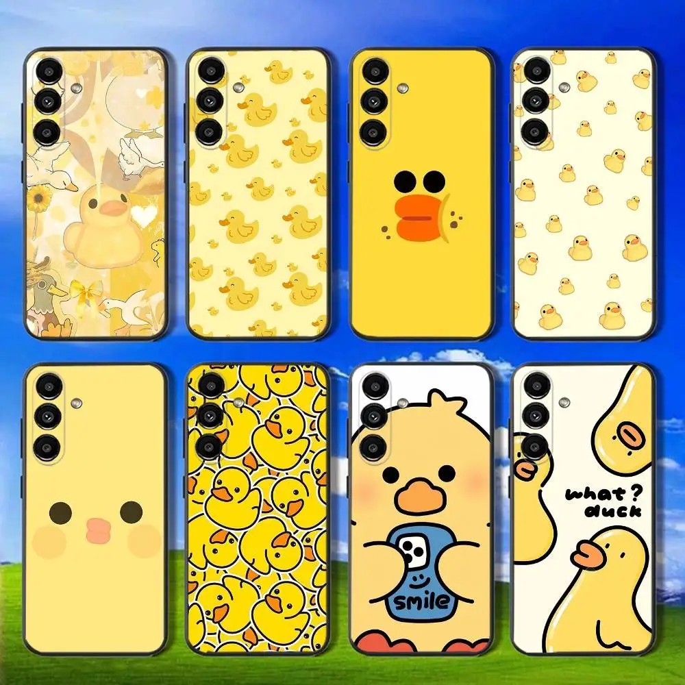 

Yellow Cute Duck Phone Case For Samsung Galaxy A13,A21s,A22,A31,A32,A52,A53,A71,A80,Soft Black Shell