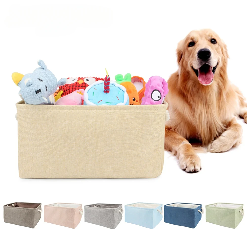 

Folding Storage Basket Linen Pet Toy Storage Fabric Wardrobe Office Bedroom Closet Cat Dog Clothes Laundry Basket With Handle