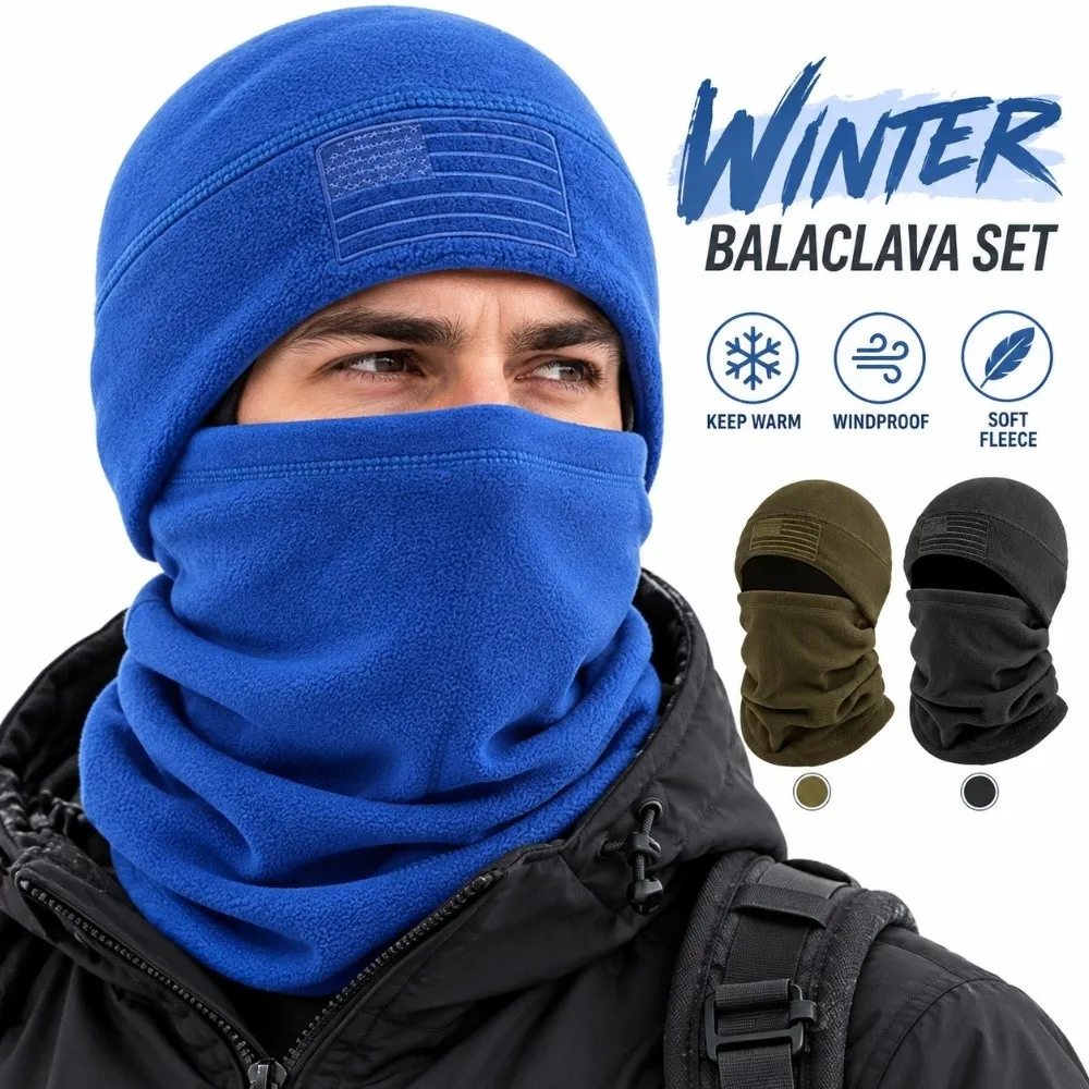 Fashion Thermal Hat and Scarf Set Windproof Breathable Balaclava Hat Multifunctional Ear Protection Hat Winter