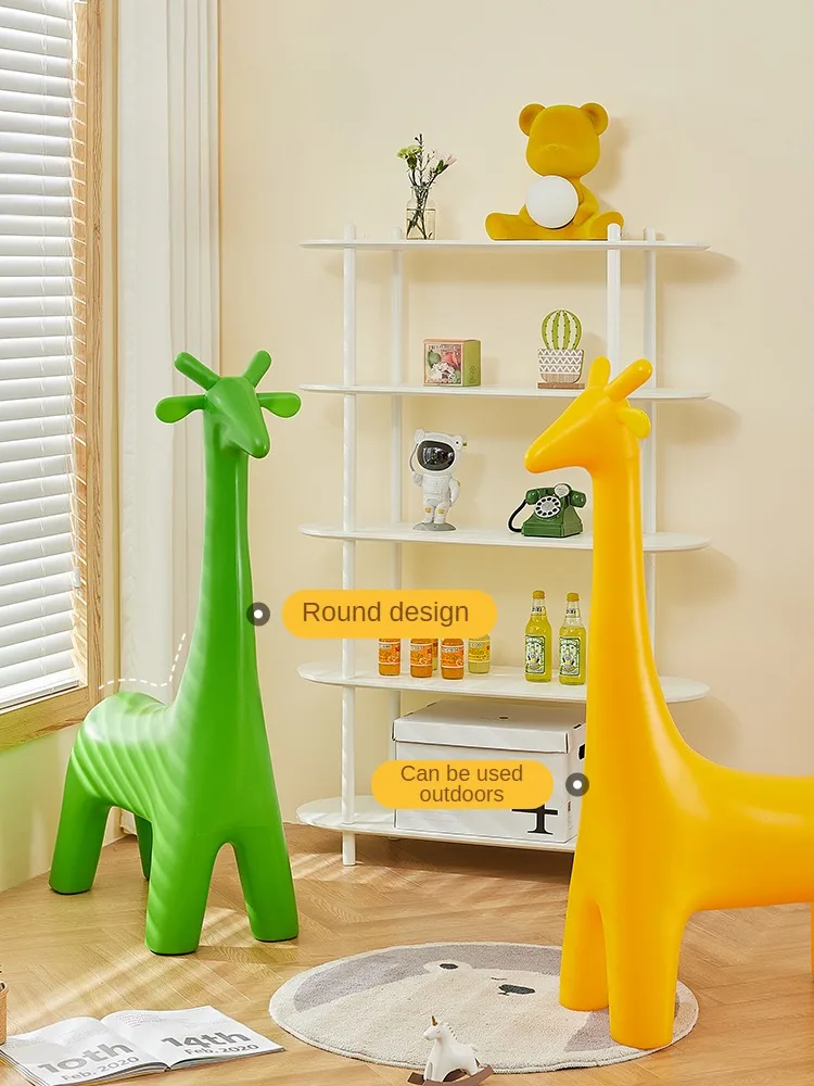 Giraffe Plastic Benches Design Animal Children\'s Chair Modern Nordic Stools Kids Small Furniture for Home Living Room Chairs