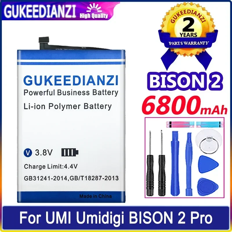 For UMI Umidigi BISON 2 Pro BISON2 Pro 2Pro: 6800mAh Mobile Phone Battery