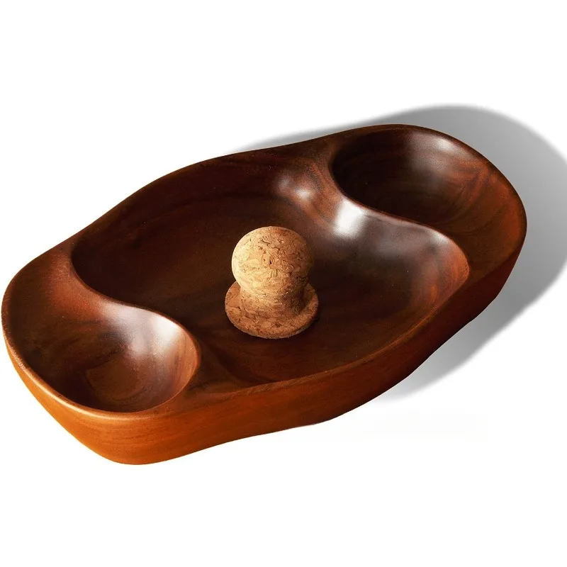 Chinese-Style Irregular Wooden Tray, Multifunctional Storage Tray for Bedroom or Tabletop, Elegant Ashtray Display, Home Decor