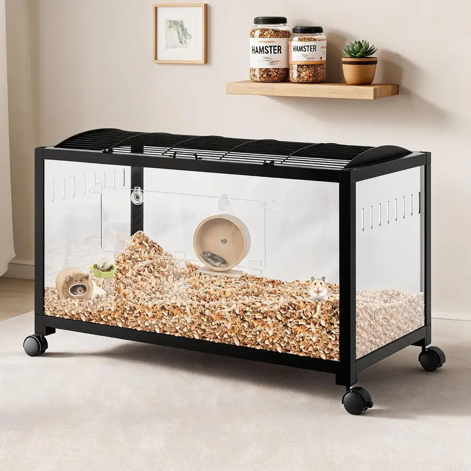 Stackable Metal Hamster Cage with Acrylic Panels