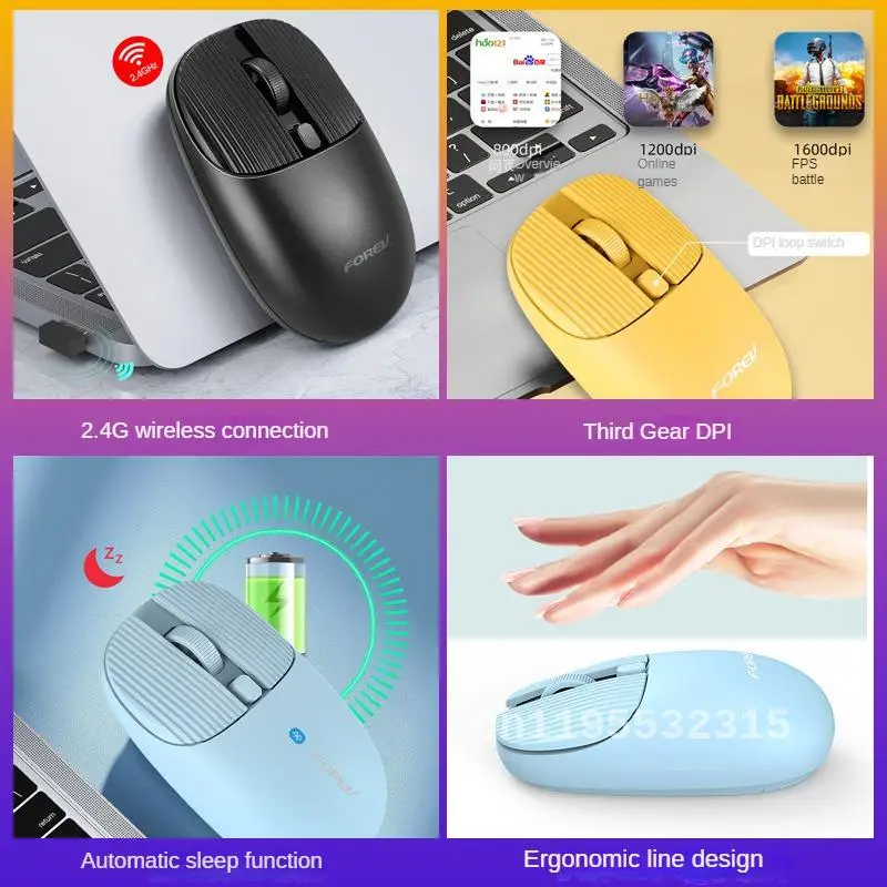 Mouse sem fio de modo duplo para jogos e escritório, Mouse silencioso com conexão Bluetooth, bonito e final, rosa, experiência