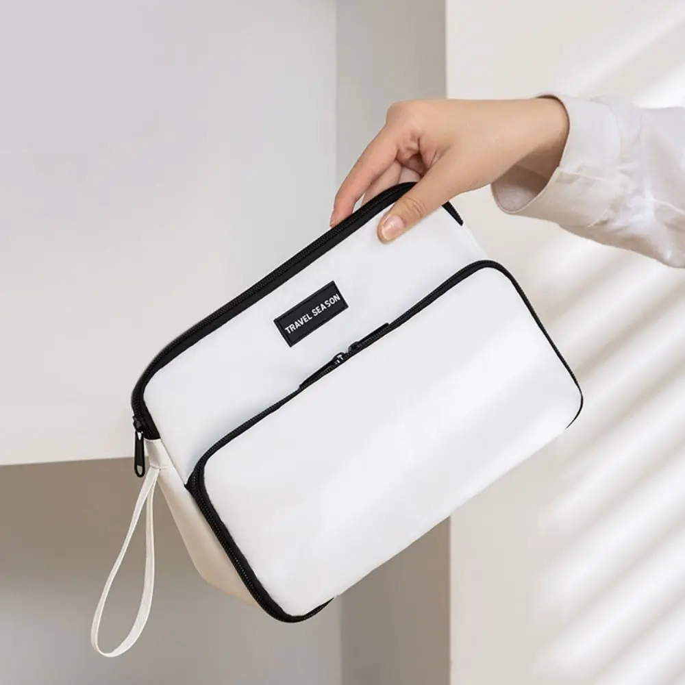 Мужская косметичка большой емкости с отделением для сухого и влажного воздуха, двухслойная ручная косметичка, водонепроницаемая сумка для хранения косметики, дорожная сумка