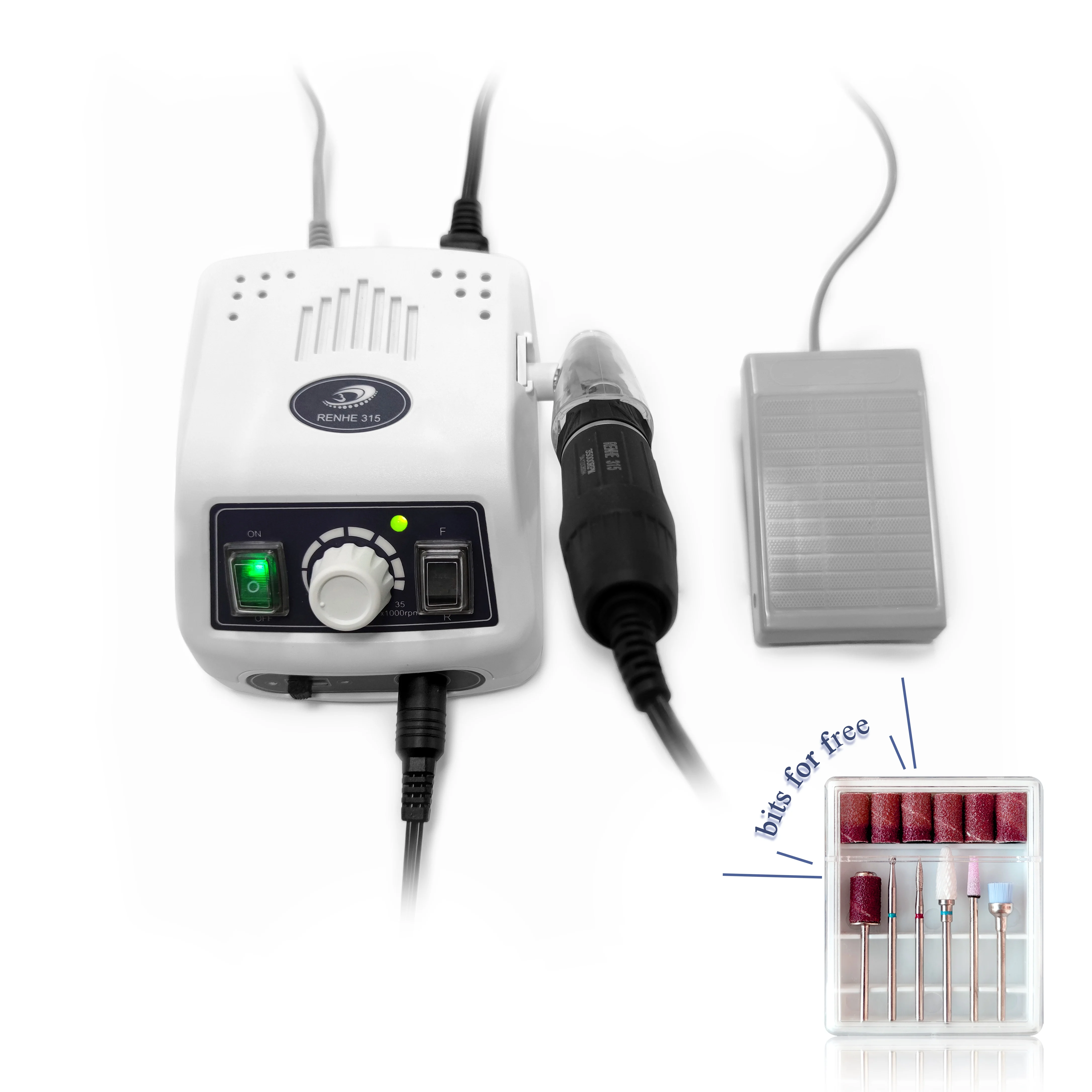 Renhe 315 Machine de manucure électrique nouveau design polisseuse à ongles à 35000 tr/min pour perceuse à ongles