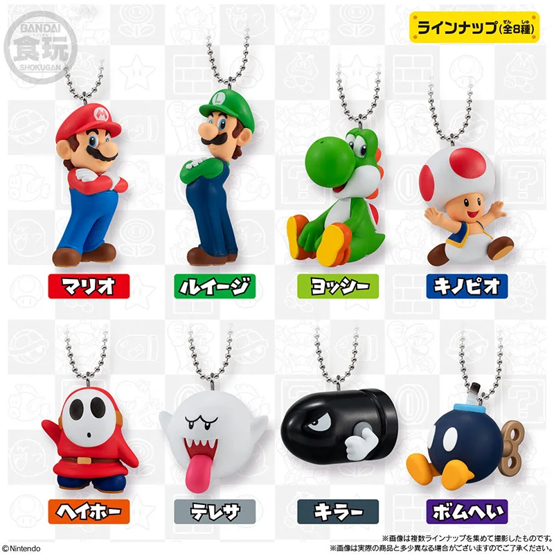 Bandai Original Shokugan Super Mario Luigi Yoshi Toad Anime Figure