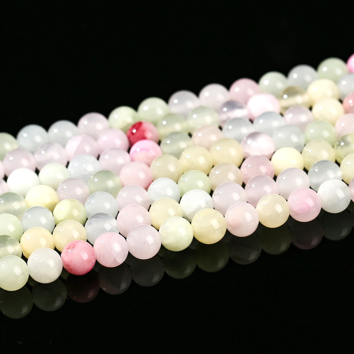 الحجر الطبيعي مختلط اللون زهرة الأفغانية حبة اليشم فاصل مستدير فضفاض لصنع المجوهرات أساور يدوية القلائد اكسسوارات #2