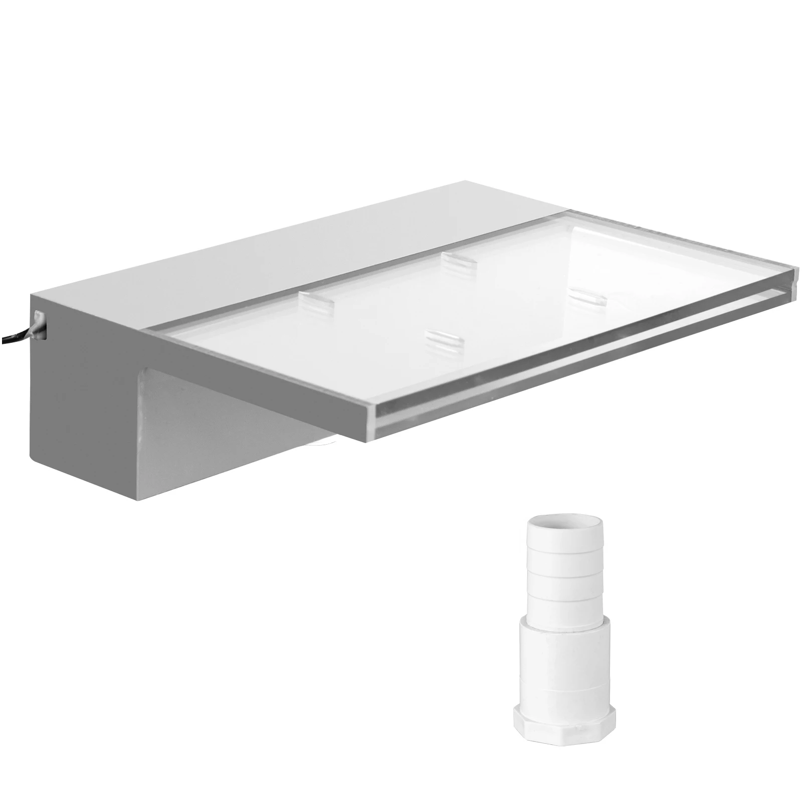 SucceBuy-fuente de piscina de 30-90CM, cascada con luz LED, tubería de agua, fuente acrílica, estanque, jardín, piscina, decoración de fuente de agua