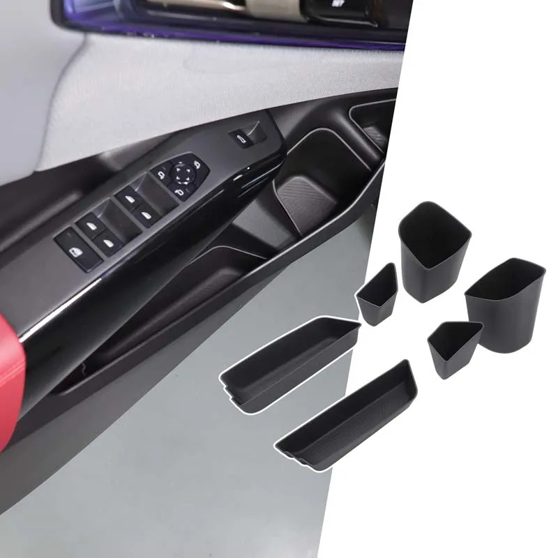 For 2025+ BMW X3/G45 Front Door Slot Storage Box Front Door Slot Pad Anti-Vibration Accessories TPE Black 6pcs