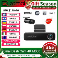 70mai 4K Car DVR M800 eMMC 128GB HDR With ADAS 24H Parking Monitor LTE 4G Compatible Voice Control Built-in GPS Dash Cam M800