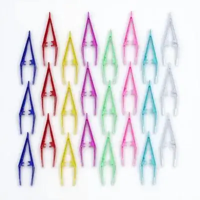 24 قطعة ملاقط التجميل مقاطع ماكياج بلاستيكية للاستعمال مرة واحدة أدوات 8 ألوان مختلطة رمش كاذبة سهلة التنظيف مستحضرات التجميل العملية #6