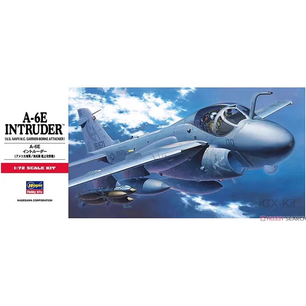 Hasegawa 00338 1/72 Scale US A6E A-6E Intruder Shipboard Attack Aircraft Plane Hobby Craft Toy Plastic Model Building Kit