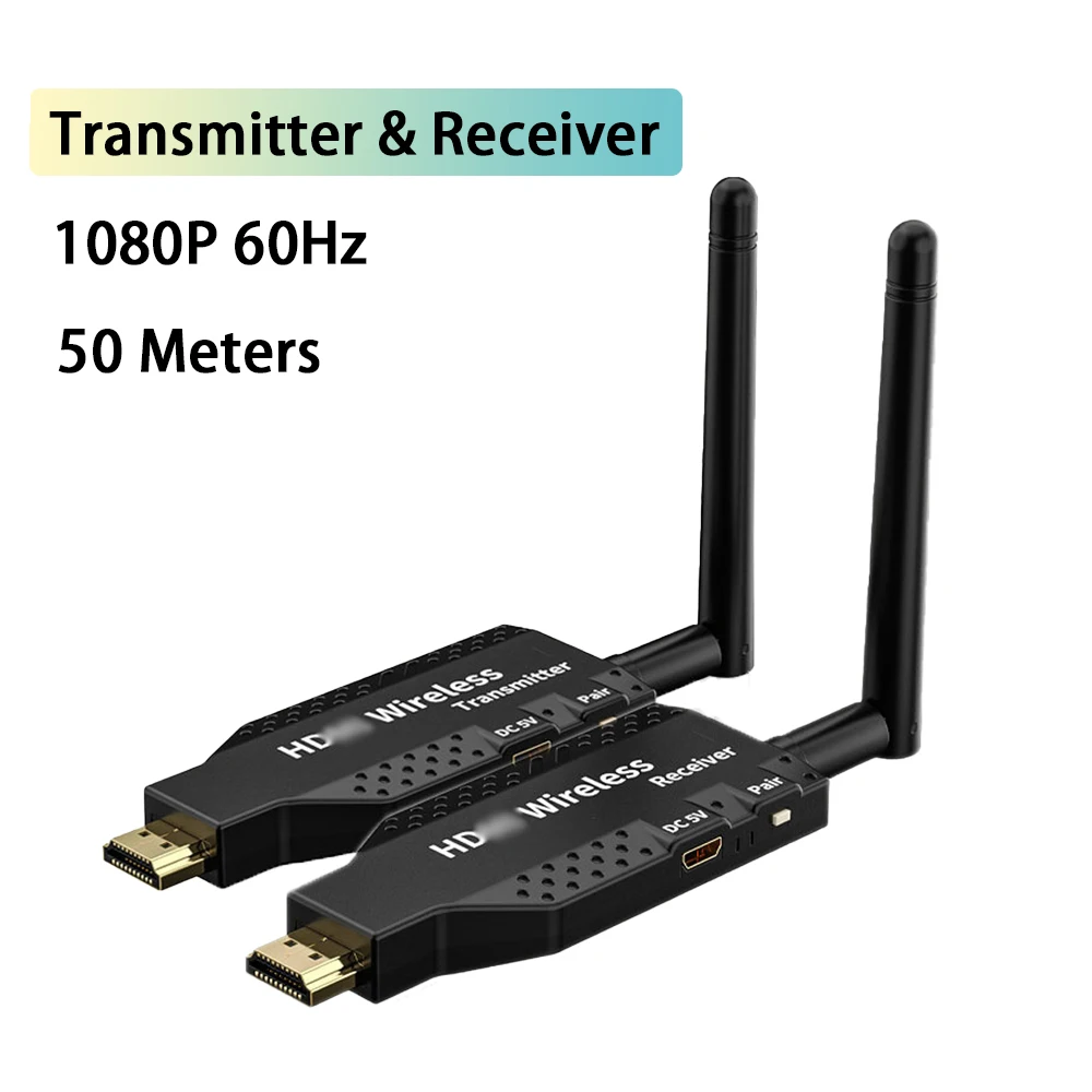 5G 50M Wireless HDMI-compatible Transmitter Receiver Extender 1080P 60Hz Audio Video Adapter For PS4 Camera PC Laptop Projector