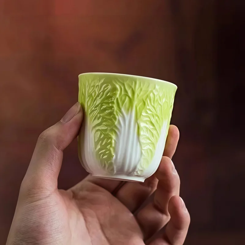 150ML Chinesische Kohl-Gongfu-Teetasse Glücksbringer-Teegeschirr Kreative Teezeremonie für Zuhause Büro Wohnzimmer Dekoration