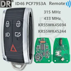 DR 5Button KR55WK49244 KR55WK45694 ID46 PCF7953 Chip 315/433MHz Car Remote Key For Jaguar XF XK XJ8 XK8 XFR XKR 2006-2013