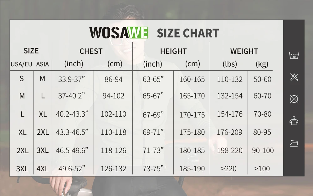 WOSAWE Men's Cycling Jersey Winter Autumn Thermal Fleece Lining Jacket Bicycle Warm Vest Road Bike Windbreaker With YKK Zipper