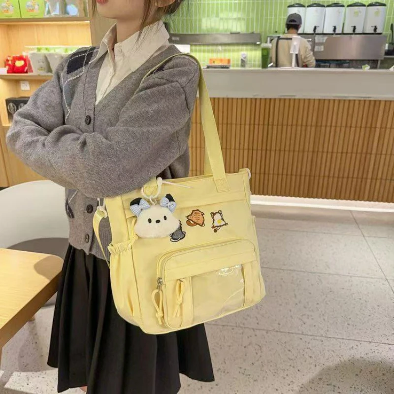 

Japanese Cute Satchels Bag Female Soft Girl Transparent Pain Bag High Beauty anime Star One Shoulder Crossbody Tote Bag