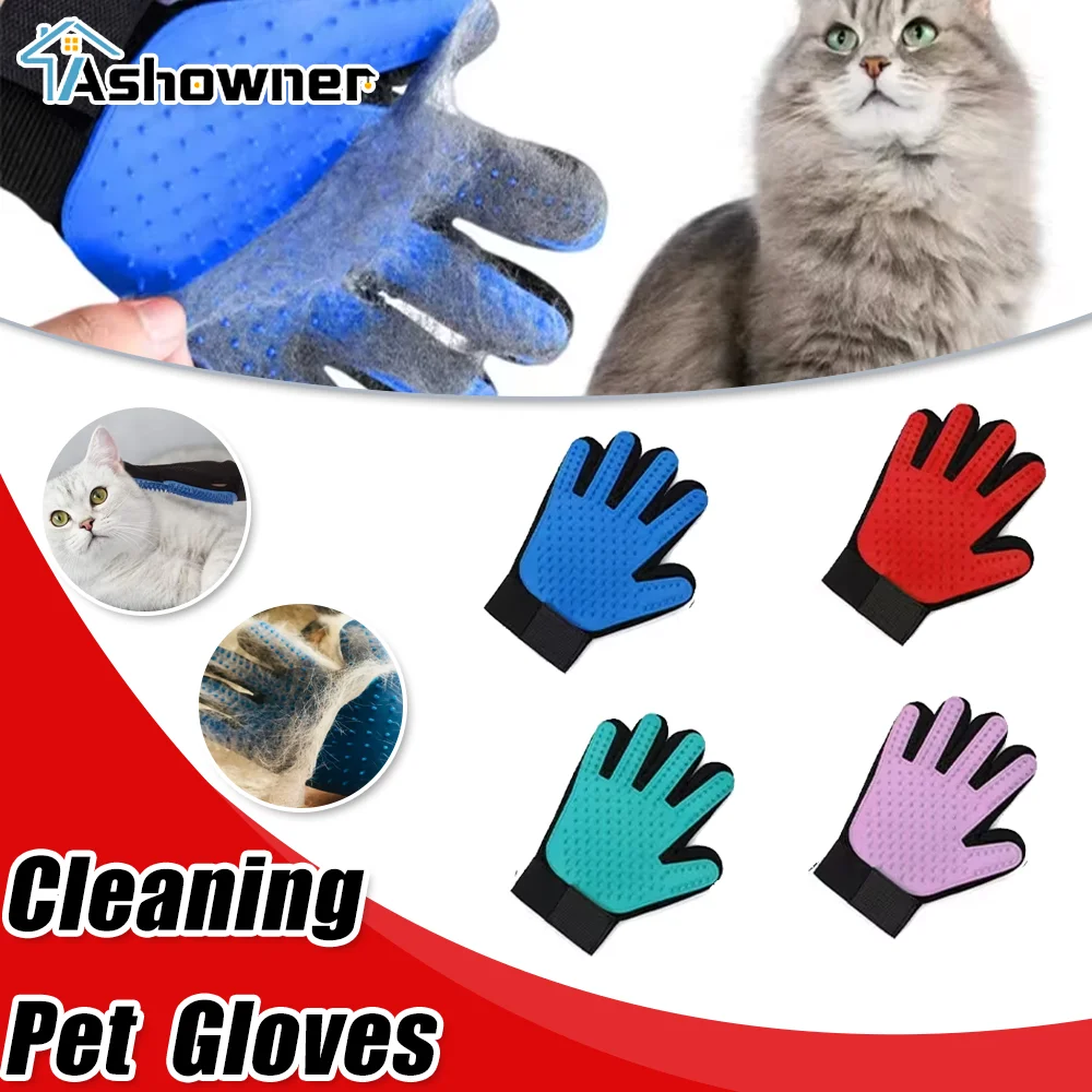 Pet Cleaning Gloves Cat and Dog Hair Removal Gloves Cat and Dog Hair Removal Cleaning Comb Massage Gloves for Pet Cleaning