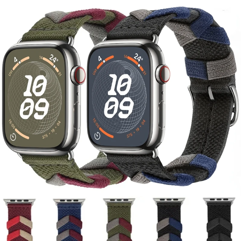 

Braided Single Tour Strap For Apple Watch Ultra2 49mm Series 9 8 7 45mm 41mm Nylon Bracelet iWatch 6 5 4 SE 44mm 42mm 40mm Band