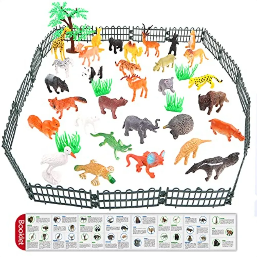 Animaux Figure54 pièces Mini Jungle jouets ensemble ValeforToy réaliste sauvage vinyle plastique Animal apprentissage cadeaux de fête pour garçons filles