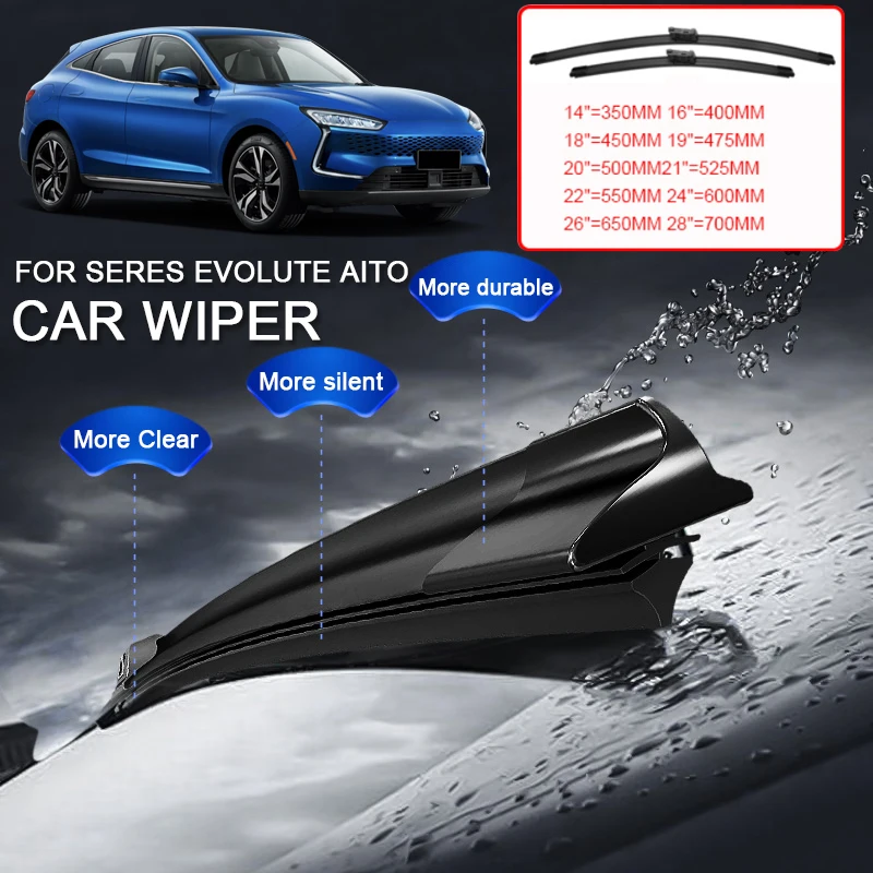 2PCS For SERES AITO M5 M7 M9 LUXEED R7 S7 SERES 3 EVOLUTE i-JOY SERES 5 SF5 EVOLUTE i-JET STELATO S9 Car Blade Windshield Wiper