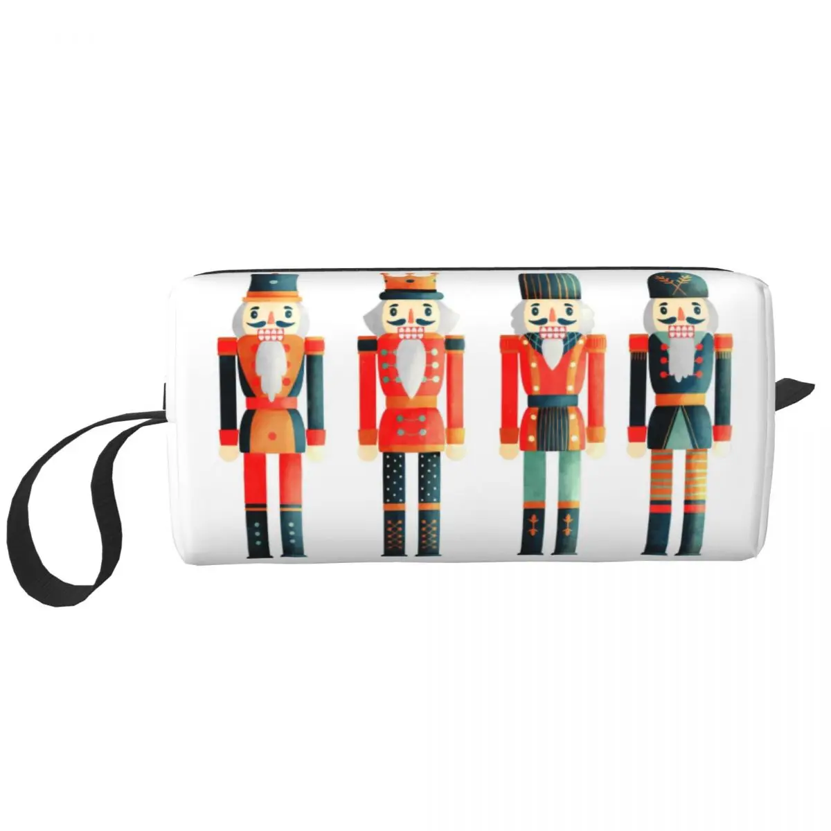 Custom Toy Soldier Christmas Nutcrackers Makeup Bag Women Travel Cosmetic Organizer Storage Toiletry Bags Dopp Kit Box Case