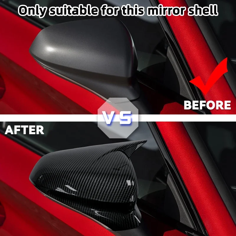 Glossy Black/Carbon Fiber Look Rearview Wing Mirror Covers Caps For Seat Leon MK4 Cupra Formentor 2020-2024 Mirror Case Cover