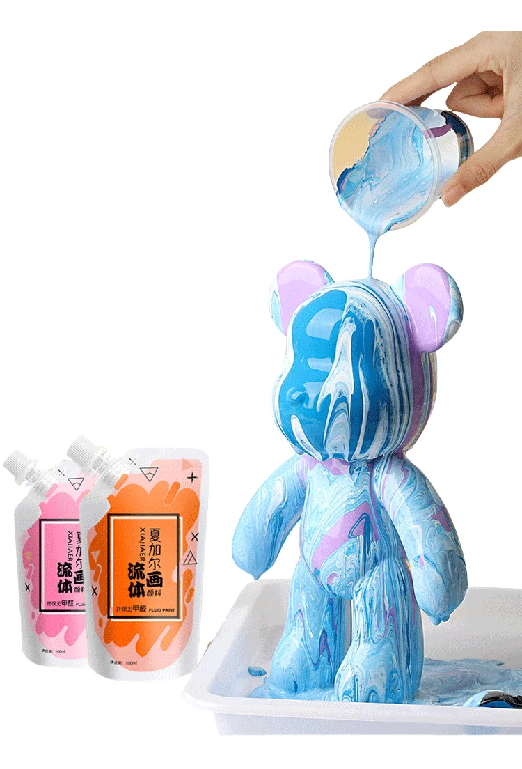 Mehrfarbige /100ML/xiajiaer Fluid Painting Farben DIY Flüssige Fließende Acrylfarben Kunst Studenten Kreative Malerei Fluid Painting – Detail 4