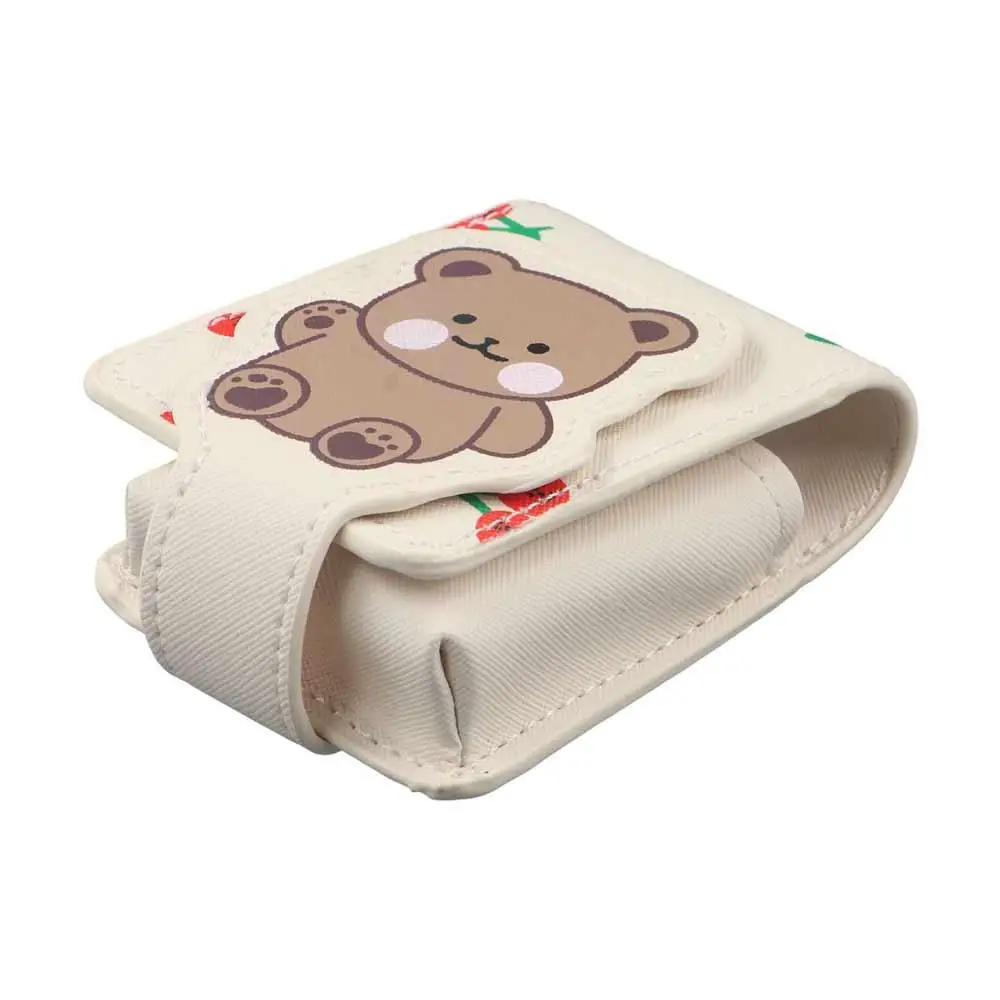 Mini borsa per rossetto Little Bear con specchio Borsa protettiva professionale per raccolta trucco Simpatico cartone animato per ragazza