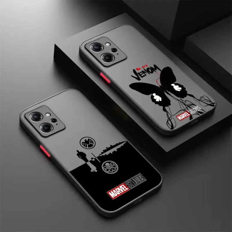 Marvel Venom HYDRA Logo Art For Xiaomi Redmi Note 13R 13 12 12S 11 12T 11S 11E 11T 10 Pro Plus Frosted Translucent Phone Case