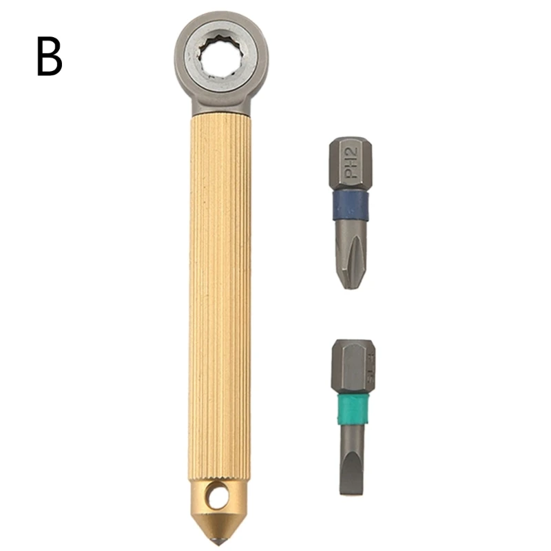 Steel Screwdriver Ratcheting Wheel Screwdriver With and Slotted Bit Tool for Enthusiasts Cyclists