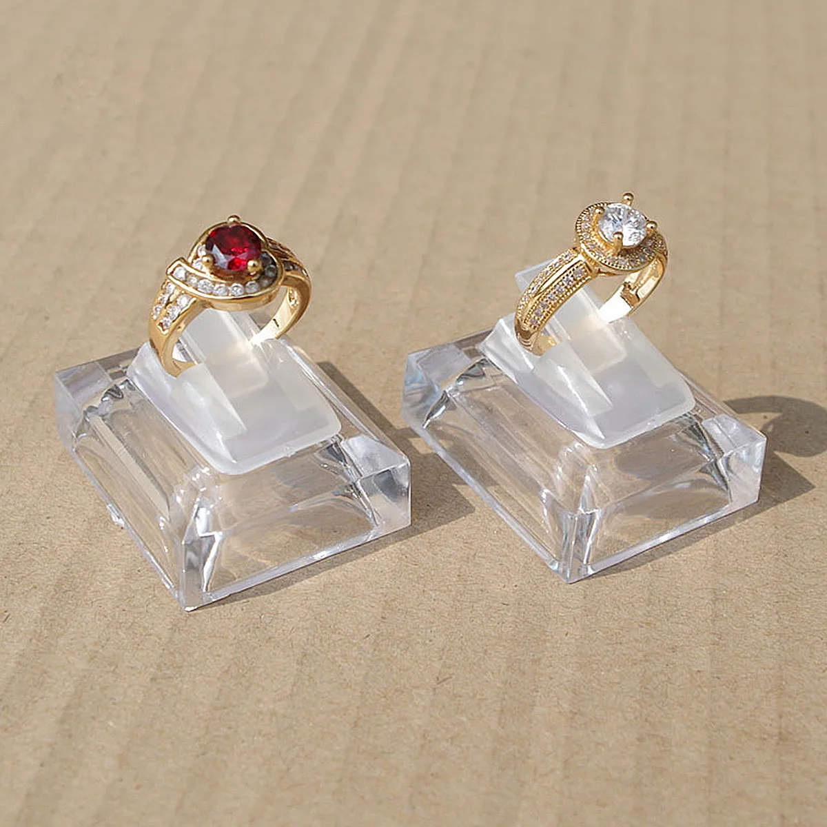 

5Pcs Clear Acrylic Ring Display Cubic Stand Ring Holder for Store Home Jewelry Showcase Rack Cubic Earrings Stand