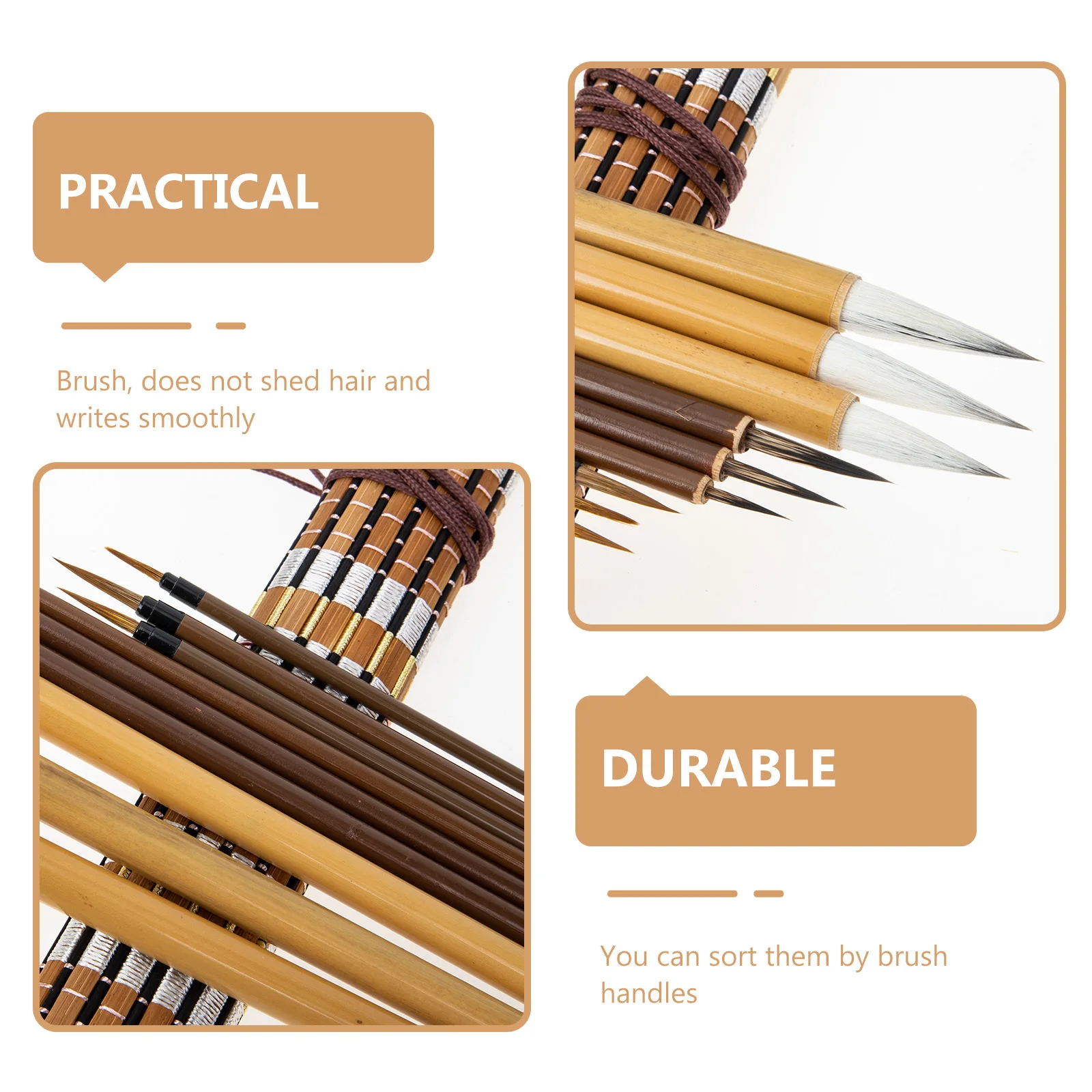 

1 set 1 Set Chinese Painting Brush Pen Premium Material For Calligraphy Watercolor Art Brush Durable Smooth Writing Non-Shedding