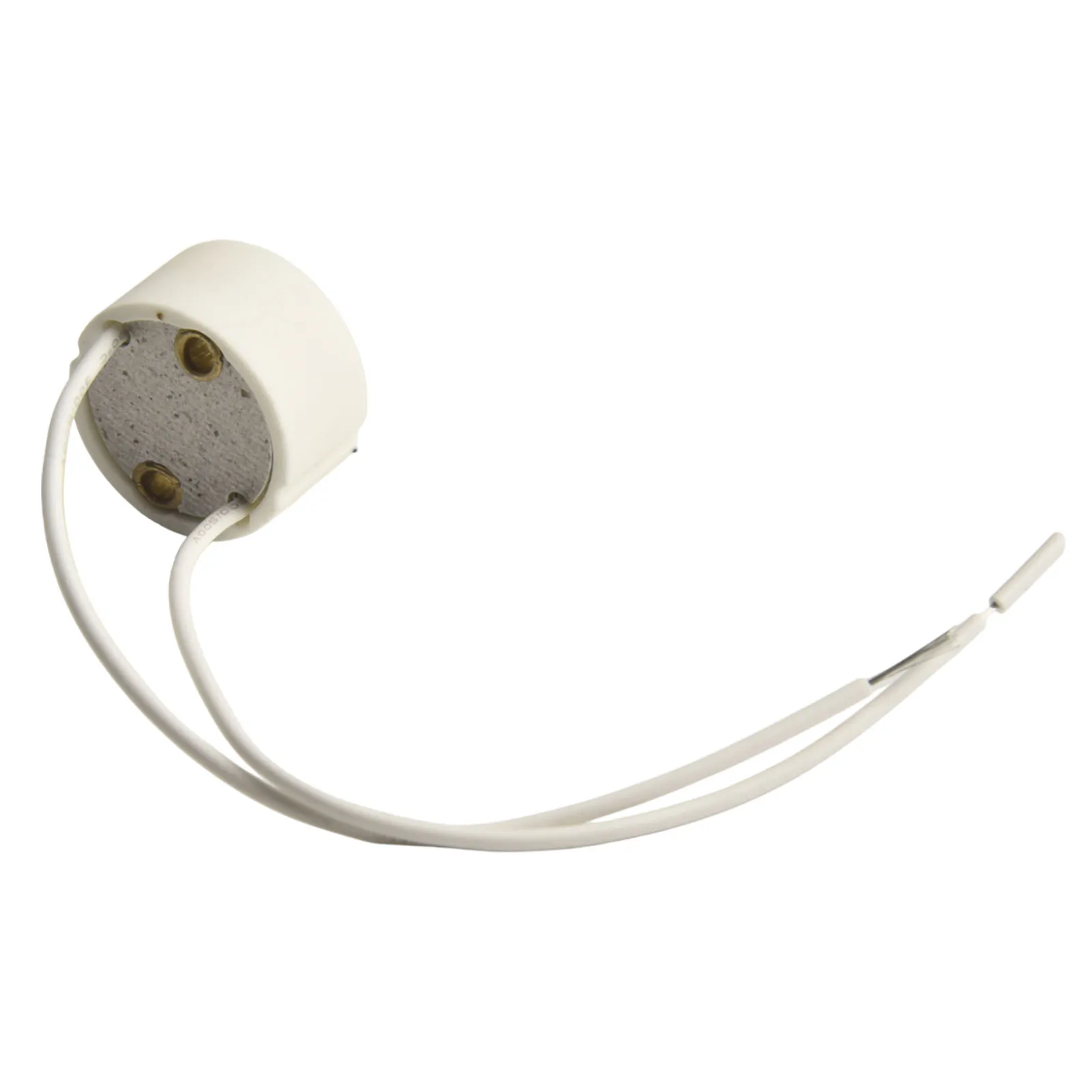Ceramic GU10 Socket Holder with 150mm Wire Length and 27mm Base for Direct Integration into Lighting Fixture Wiring