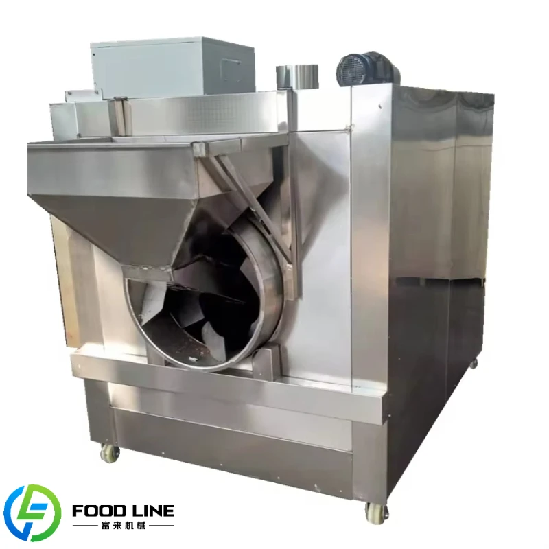 Customized PLC Control Nut Roaster Machine Intelligent Touch Screen Roasting Equipment Precise Temperature Time Control