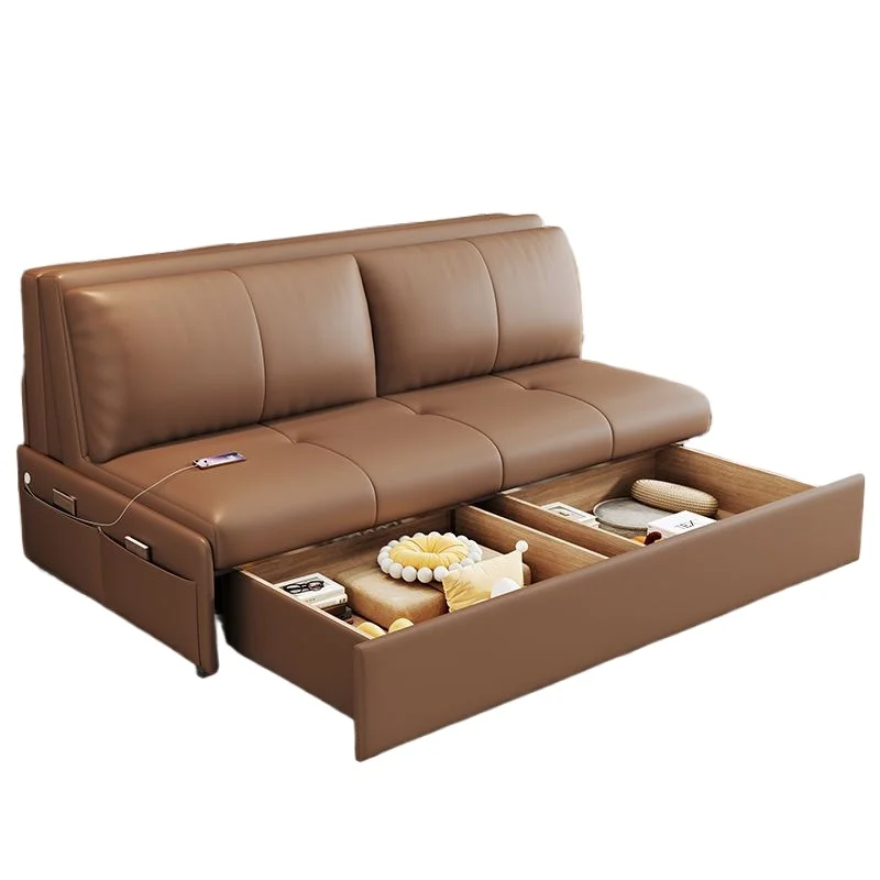 

Electric sofa bed integrated dual-purpose multi-functional living room balcony small apartment single foldable retractable smar