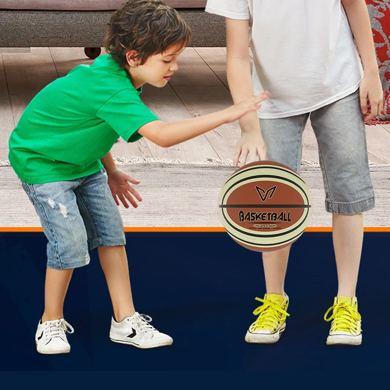 كرة سلة صامتة مع غطاء من القماش، كرة تدريب على الضوضاء بدون ارتداد للأطفال من إسفنج البولي يوريثان، لمسة ناعمة مثالية للشقة #5